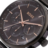  Shop Authentic Hugo Boss Gregor Chronograph Black Dial Black Mesh Bracelet Watch For Men - 1514065 - Luxxuri