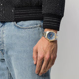  Shop Authentic Versace Hellenyium Quartz Blue Dial Two Tone Steel Strap Watch for Men - VEVK00520 - Luxxuri