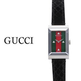  Shop Authentic Gucci G-Frame Mother of Pearl Green & Red Dial Black Leather Strap Watch For Women - YA147403 - Luxxuri