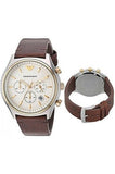  Shop Authentic Emporio Armani Chronograph White Dial Brown Leather Strap Watch For Men - AR11033 - Luxxuri