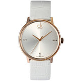  Shop Authentic Calvin Klein Accent White Dial White Leather Strap Watch for Men - K2Y2X6KW - Luxxuri