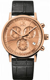  Shop Authentic Calvin Klein Post Minimal Chronograph Rose Gold Dial Black Leather Strap Watch for Men - K7627201 - Luxxuri