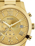  Shop Authentic Guess Atlas Chronograph Gold Dial Gold Steel Strap Watch For Men - W0668G4 - Luxxuri