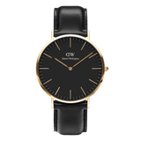  Shop Authentic Daniel Wellington Classic Sheffield Black Dial Black Leather Strap Watch For Women - DW00100139 - Luxxuri