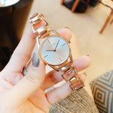  Shop Authentic Calvin Klein Dainty White Dial Rose Gold Steel Strap Watch for Women - K7L23646 - Luxxuri