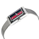  Shop Authentic Gucci G Frame Red and Green Dial Silver Mesh Bracelet Watch For Women - YA147401 - Luxxuri
