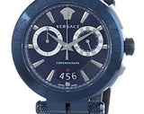  Shop Authentic Versace Aion Chronograph Blue Dial Blue Leather Strap Watch for Men - VBR070017 - Luxxuri