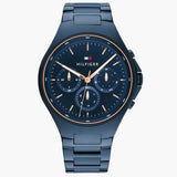  Shop Authentic Tommy Hilfiger Justin Chronograph Blue Dial Blue Steel Strap Watch For Men - 1792058 - Luxxuri