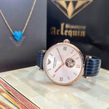  Shop Authentic Emporio Armani Gianni T-Bar Analog Silver Dial Blue Leather Strap Watch For Women - AR60020 - Luxxuri