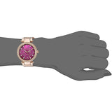 Shop Authentic Michael Kors Mini Parker Multi-Function Plum Mother of Pearl Dial Rose Gold Steel Strap Watch For Women - MK6403 - Luxxuri