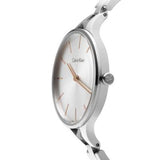  Shop Authentic Calvin Klein Graphic Silver Dial Silver Steel Strap Watch for Women - K7E23B46 - Luxxuri