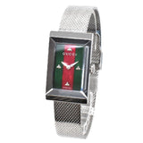  Shop Authentic Gucci G Frame Red and Green Dial Silver Mesh Bracelet Watch For Women - YA147401 - Luxxuri