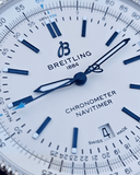  Shop Authentic Breitling Navitimer Automatic 41mm White Dial Blue Leather Strap Watch for Men - A173263A1G1P1 - Luxxuri