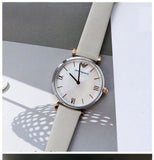  Shop Authentic Emporio Armani Gianni T Bar Quartz Mother of Pearl Dial White Leather Strap Watch For Women - AR1965 - Luxxuri