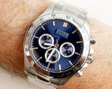  Shop Authentic Hugo Boss Ikon Blue Dial Silver Steel Strap Watch for Men - 1512963 - Luxxuri