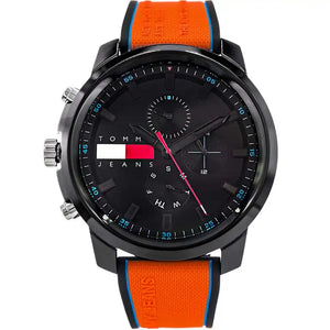  Shop Authentic Tommy Hilfiger Wynwood Chronograph Black Dial Orange Silicone Strap Watch For Men - 1710583 - Luxxuri