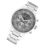  Shop Authentic Tommy Hilfiger Tyson Chronograph Grey Dial Silver Steel Strap Watch For Men - 1710604 - Luxxuri