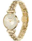  Shop Authentic Emporio Armani Gianni T Bar Analog Crystals Gold Dial Gold Steel Strap Watch For Women - AR11608 - Luxxuri