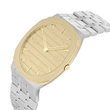  Shop Authentic Gucci 25H Quartz Gold Dial Silver Steel Strap Watch for Men - YA163405 - Luxxuri