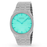  Shop Authentic Gucci 25H Quartz Turquoise Dial Silver Steel Strap Watch For Women - YA163409 - Luxxuri