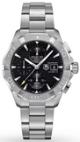  Shop Authentic Tag Heuer Aquaracer Automatic Chronograph Black Dial Silver Steel Strap Watch for Men - CAY2110.BA0927 - Luxxuri