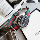  Shop Authentic Gucci Dive Black Dial Two Tone NATO Strap Watch For Men - YA136206 - Luxxuri