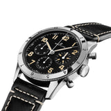  Shop Authentic Breitling Avi Ref. 765 1953 Re-Edition Black Dial Black Leather Strap Watch for Men - AB0920131B1X1 - Luxxuri