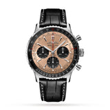  Shop Authentic Breitling Navitimer B01 Chronograph 43 Brown Dial Black Leather Strap Watch for Men - AB0138241K1P1 - Luxxuri