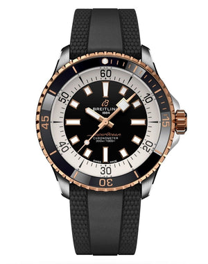 Shop Authentic Breitling Superocean Automatic 42mm 18K Red Gold & Black Dial Black Rubber Strap Watch for Men - U17375211B1S1 - Luxxuri