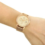  Shop Authentic Tommy Hilfiger Blake Chronograph Rose Gold Dial Rose Gold Mesh Bracelet Watch For Women - 1781907 - Luxxuri