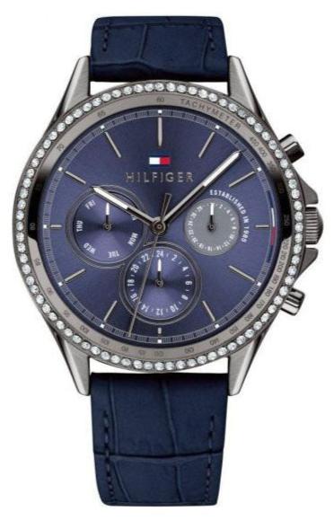  Shop Authentic Tommy Hilfiger Ari Quartz Diamonds Blue Dial Blue Leather Strap Watch for Women - 1781979 - Luxxuri