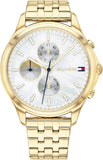  Shop Authentic Tommy Hilfiger Whitney Chronograph Quartz Mother of Pearl White Dial Gold Steel Strap Watch For Women - 1782121 - Luxxuri