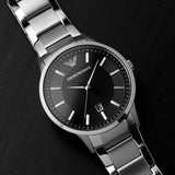  Shop Authentic Emporio Armani Renato Quartz Black Dial Silver Steel Strap Watch For Men - AR11181 - Luxxuri