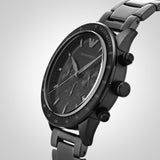  Shop Authentic Emporio Armani Mario Chronograph Black Dial Black Steel Strap Watch For Men - AR11242 - Luxxuri