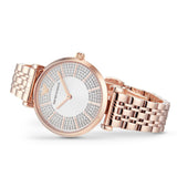  Shop Authentic Emporio Armani Gianni T-Bar Crystals Silver Dial Rose Gold Steel Strap Watch For Women - AR11446 - Luxxuri