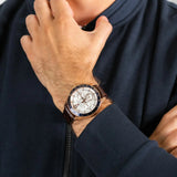  Shop Authentic Tommy Hilfiger Luke Quartz White Dial Brown Leather Strap Watch for Men - 1791118 - Luxxuri