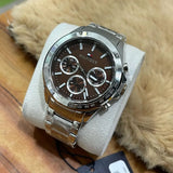  Shop Authentic Tommy Hilfiger Hudson Chronograph Quartz Brown Dial Silver Steel Strap Watch For Men - 1791229 - Luxxuri