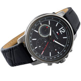  Shop Authentic Tommy Hilfiger London Chronograph Grey Dial Black Leather Strap Watch for Men - 1791533 - Luxxuri