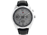 Shop Authentic Tommy Hilfiger Deacan Grey Dial Black Leather Strap Watch for Men - 1791548 - Luxxuri