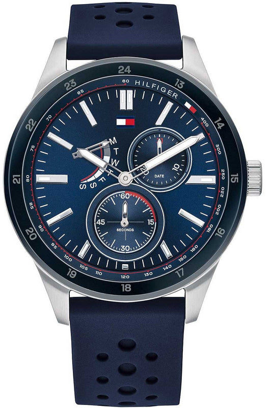  Shop Authentic Tommy Hilfiger Austin Quartz Blue Dial Blue Rubber Strap Watch for Men - 1791635 - Luxxuri