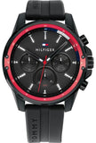  Shop Authentic Tommy Hilfiger Mason Black Dial Black Rubber Strap Watch for Men - 1791793 - Luxxuri