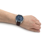  Shop Authentic Tommy Hilfiger Parker Chronograph Blue Dial Brown Leather Strap Watch For Men - 1791837 - Luxxuri