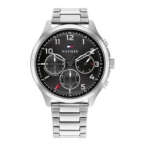  Shop Authentic Tommy Hilfiger Asher Chronograph Black Dial Silver Steel Strap Watch For Men - 1791852 - Luxxuri