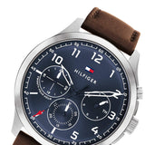  Shop Authentic Tommy Hilfiger Asher Chrongraph Blue Dial Brown Leather Strap Watch For Men - 1791855 - Luxxuri