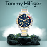  Shop Authentic Tommy Hilfiger Mason Chronograph Blue Dial Two Tone Steel Strap Watch For Men - 1791937 - Luxxuri