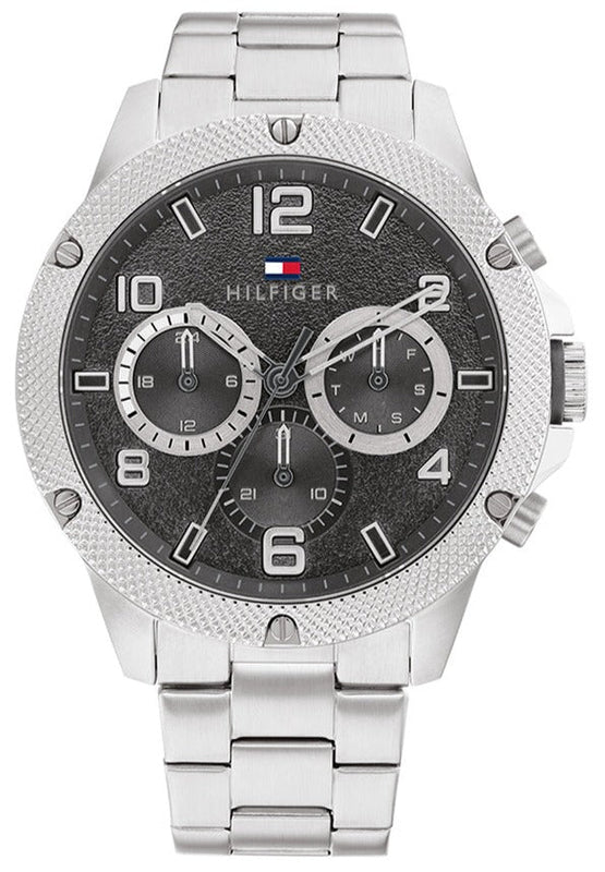  Shop Authentic Tommy Hilfiger Blaze Chronograph Black Dial Silver Steel Strap Watch For Men - 1792029 - Luxxuri
