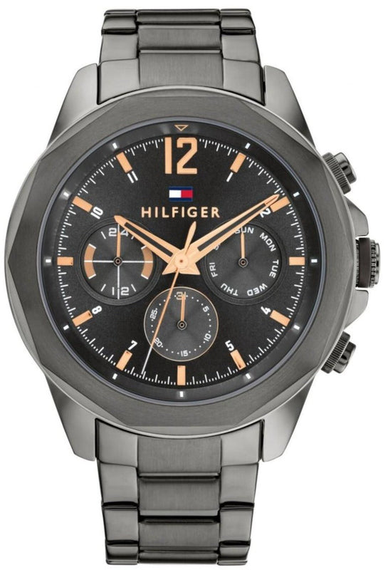  Shop Authentic Tommy Hilfiger Lars Chronograph Black Dial Black Steel Strap Watch For Men - 1792061 - Luxxuri