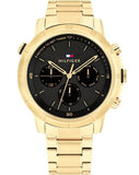  Shop Authentic Tommy Hilfiger Troy Chronograph Black Dial Gold Steel Strap Watch For Men - 1792109 - Luxxuri