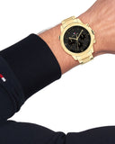  Shop Authentic Tommy Hilfiger Troy Chronograph Black Dial Gold Steel Strap Watch For Men - 1792109 - Luxxuri