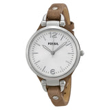  Shop Authentic Fossil Georgia White Dial Brown Leather Strap Watch for Women - ES3060 - Luxxuri